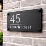 House Sign Door Number Personalised Address Plaque Matt Black