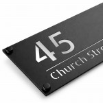 House Sign Door Number Personalised Address Plaque Matt Black