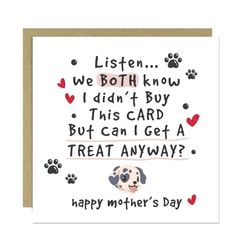 Funny Happy Mothers Day Card From The Dog Puppy With Envelope