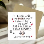 Funny Happy Mothers Day Card From The Dog Puppy With Envelope