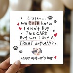 Funny Happy Mothers Day Card From The Dog Puppy With Envelope