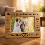 10th Anniversary Wedding Gift Couple Gift Photo Frame Present