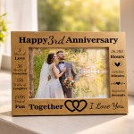 3rd Anniversary Wedding Gift Couples Gift Photo Frame Present