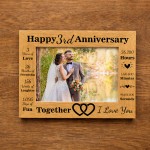 3rd Anniversary Wedding Gift Couples Gift Photo Frame Present