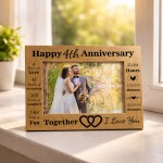 4th Anniversary Wedding Gift Couple Gift Photo Frame Present