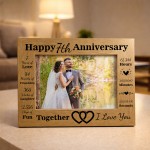 7th Anniversary Wedding Gift Couple Photo Frame 7th Anniversary