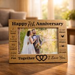 7th Anniversary Wedding Gift Couple Photo Frame 7th Anniversary