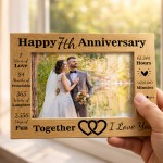 7th Anniversary Wedding Gift Couple Photo Frame 7th Anniversary