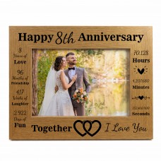 8th Anniversary Wedding Gift Couple Photo Frame 8th Anniversary