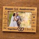 8th Anniversary Wedding Gift Couple Photo Frame 8th Anniversary 8th Anniversary Wedding Gift Couple Photo Frame 8th Anniversary