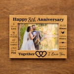 8th Anniversary Wedding Gift Couple Photo Frame 8th Anniversary 8th Anniversary Wedding Gift Couple Photo Frame 8th Anniversary