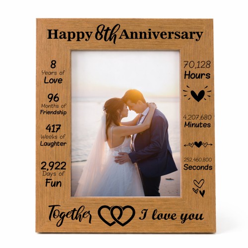 Gift For 8th Anniversary For Husband Wife Anniversary Frame
