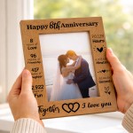 Gift For 8th Anniversary For Husband Wife Anniversary Frame