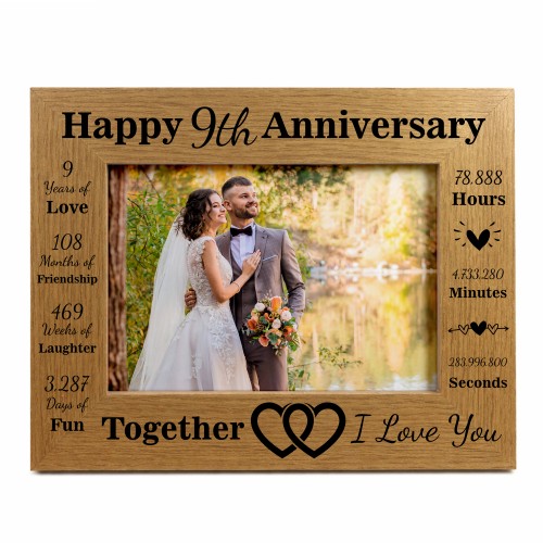 9th Anniversary Wedding Gift Couples Gift Photo Frame Present 9th Anniversary Wedding Gift Couples Gift Photo Frame Present