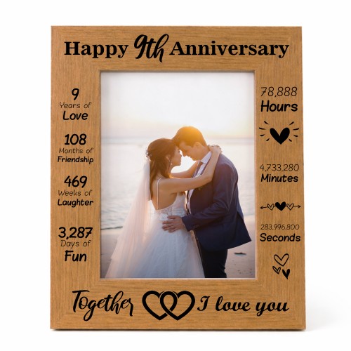 Gift For 9th Anniversary For Husband Wife Anniversary Frame