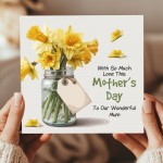 Card For Wonderful Mum, Mothers Day Card With Kraft Envelope