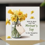 Card For Wonderful Mum, Mothers Day Card With Kraft Envelope