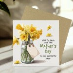 Card For Wonderful Mum, Mothers Day Card With Kraft Envelope