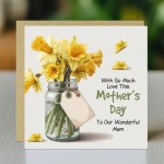 Card For Wonderful Mum, Mothers Day Card With Kraft Envelope