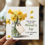Card For Wonderful Mum, Mothers Day Card With Kraft Envelope