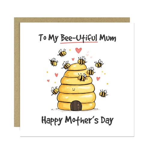 Mothers Day Card To My Bee Utiful Mum Funny Mothers Day Card Mothers Day Card To My Bee Utiful Mum Funny Mothers Day Card