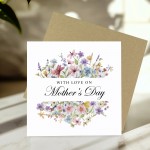 Cute Card For Mum On Mothers Day With Kraft Envelope