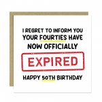 Funny 50th Birthday Card for Men Women Expired Hilarious Card