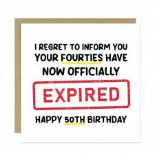 Funny 50th Birthday Card for Men Women Expired Hilarious Card
