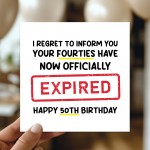 Funny 50th Birthday Card for Men Women Expired Hilarious Card