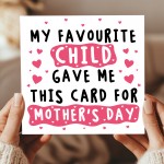 Funny Mothers Day Card From Daughter Son Humorous Mum Card