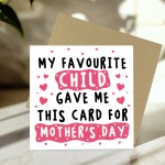 Funny Mothers Day Card From Daughter Son Humorous Mum Card