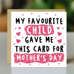 Funny Mothers Day Card From Daughter Son Humorous Mum Card