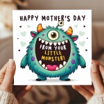 Funny Mothers Day Card From Little Monster Card Daughter Son