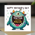 Funny Mothers Day Card From Little Monster Card Daughter Son