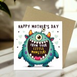 Funny Mothers Day Card From Little Monster Card Daughter Son