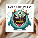 Funny Mothers Day Card From Little Monster Card Daughter Son