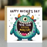 Funny Mothers Day Card From Little Monster Card Daughter Son