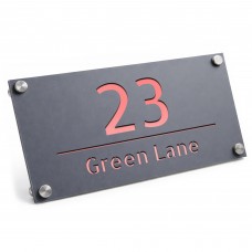House Number Plaques Matt Grey and Rose Gold House Sign Plaque