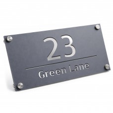 House Number Plaques Matt Grey and Silver House Sign Door Number