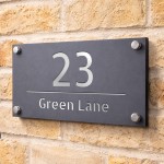 House Number Plaques Matt Grey and Silver House Sign Door Number House Number Plaques Matt Grey and Silver House Sign Door Number