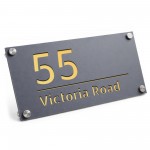 House Number Plaques Personalised House Signs Grey and Gold