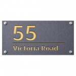 House Number Plaques Personalised House Signs Grey and Gold