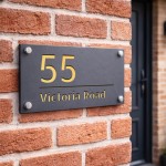 House Number Plaques Personalised House Signs Grey and Gold
