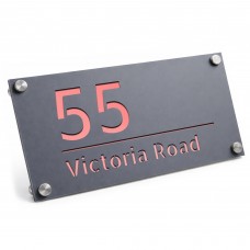 House Number Plaques Personalised House Signs Grey and Rose