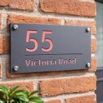 House Number Plaques Personalised House Signs Grey and Rose