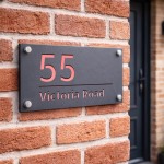 House Number Plaques Personalised House Signs Grey and Rose