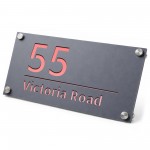 House Number Plaques Personalised House Signs Grey and Rose