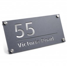 House Number Plaques Personalised House Signs Grey and Silver