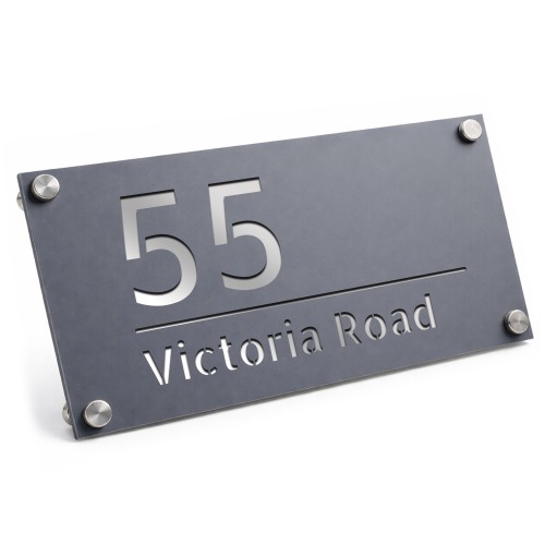 House Number Plaques Personalised House Signs Grey and Silver