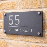 House Number Plaques Personalised House Signs Grey and Silver